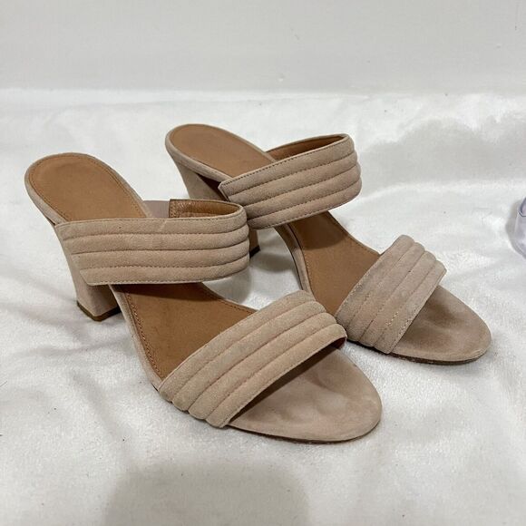 Halogen Double Strap Sandal Size 9 M Nude Pump Light Pink Cocktail Party Minimal - Picture 1 of 8